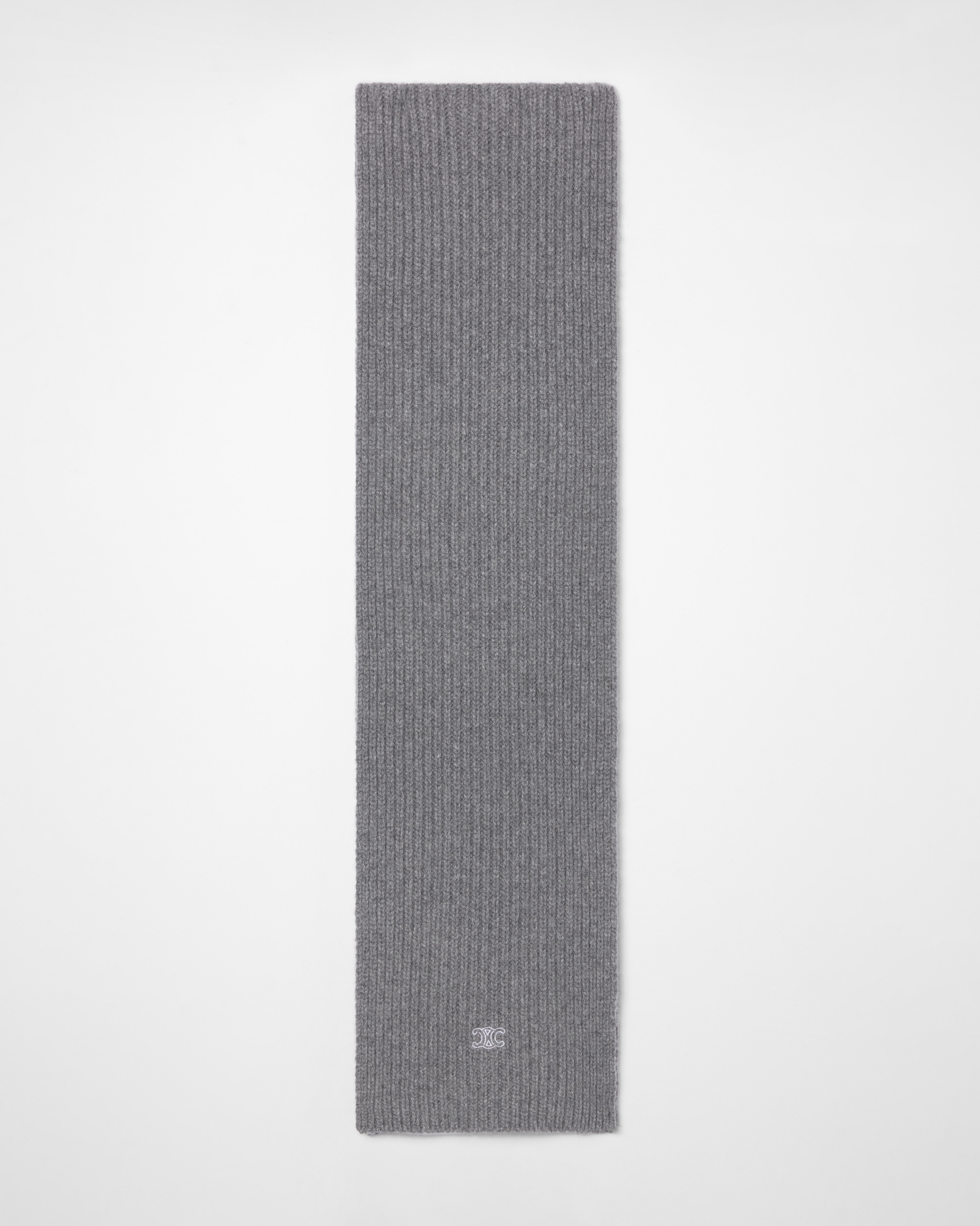 scarf IN RIBBED CASHMERE - GREY | CELINE